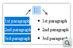 Convert Paragraphs to List Items and Change List Item Type
