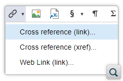 Toolbar Actions to Insert XInclude and Links